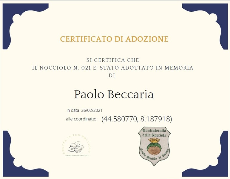 Un Nocciolo in Memoria di Paolo Beccaria