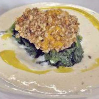 Zuppa di Robiole con Tuorlo in Crosta di Nocciole di Emilio Banchero